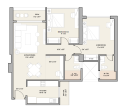 Embassy Pokhran Road 2 Thane 3BHK Plan
